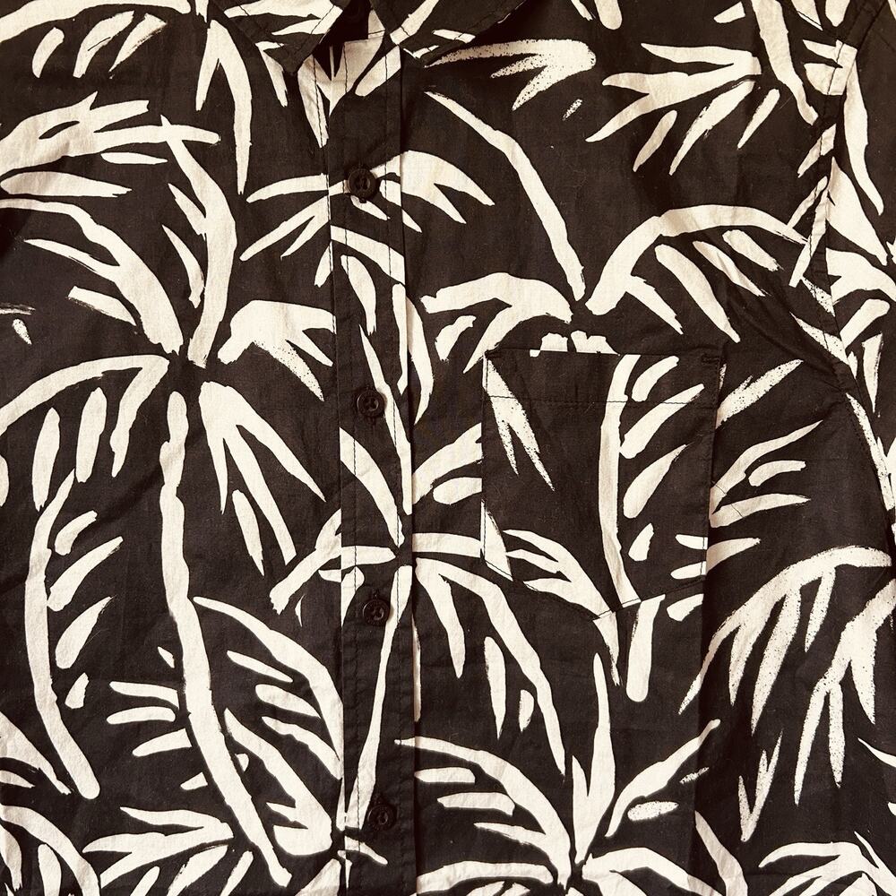 Banks Journal Men’s Black Grove Tropical Palm Print Button Up Casual Shirt Sz. S - Picture 8 of 13